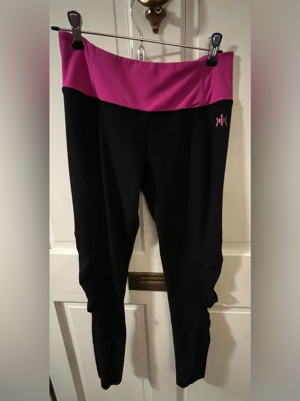 Zaggora Hot Pants Black & Pink Neoprene Thermo Weight Loss Leggings - Size M